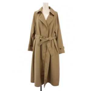 21SS ウォッシャブルニュアンスコート ロング ウエストベルト 36 ベージュ 21020912400010