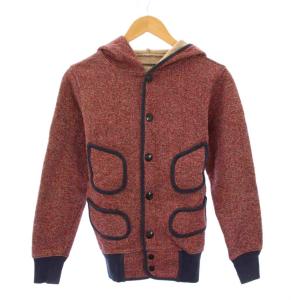 ビーチクロスパーカー ジャケット アウター ショート丈 フード 裏起毛 S 赤 レッド 紺 ネイビー /BB