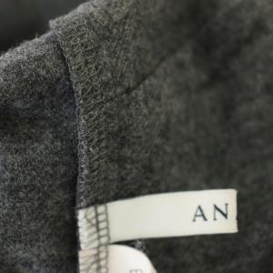 ANAYI 22SS ウールジャージーレザーコンビワンピース ロング 長袖 ワンピース ベルト付 36 グレー 10222714080