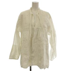 BORO ダメージ加工 プルオーバー シャツ S ホワイト