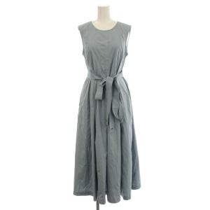 ノースリーブ ワンピース ロング 38 水色 ライトブルー 922106026 /G