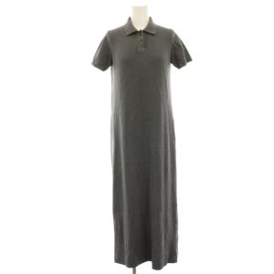 24SS ニットワンピース 半袖 マキシ ロング ラメ混 0 グレー 09WN0242082 /HN