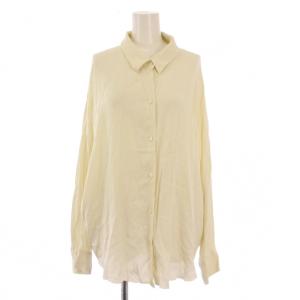 24SS georgetteシャツ ブラウス 長袖 レギュラーカラー 無地 ストレッチ ワンカラー F