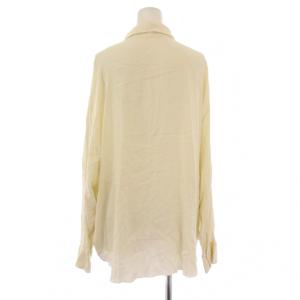 Plage 24SS georgetteシャツ ブラウス 長袖 レギュラーカラー 無地 ストレッチ ワンカラー F
