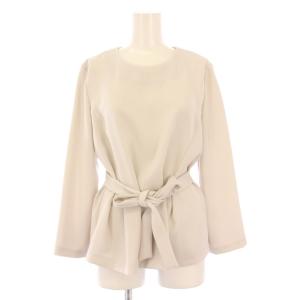 theory luxe セットアップ カットソー 長袖 クルーネック スラックスパンツ タック ジップフライ ストレッチ ワンカラー