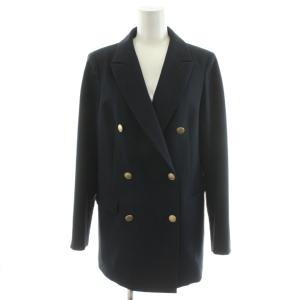 24SS ダブルブレストブレザージャケット テーラードジャケット 38 紺 ネイビー UR44-27C003