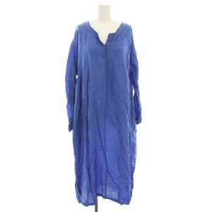 ワンピース ロング 長袖 カットオフ M 青 ブルー 10121-01-504 /YT