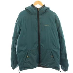 Eddie Bauer EddieBauer ダウンジャケット リバーシブル ナイロン ジップアップ M 緑 グリーン 黒 ブラック /HN