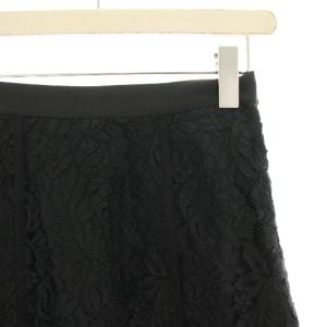 ANAYI フラワーリバーレースフレアスカート ミモレ ロング 36 黒 ブラック 102127-11-600-95-360