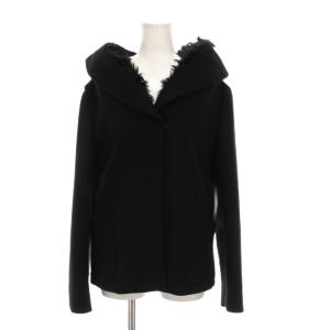 フード付き ショートコート アウター 42 黒 ブラック /YM