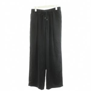 24AW シルキーサテンイージーパンツ ワイドパンツ 40 黒 ブラック 24030200829040