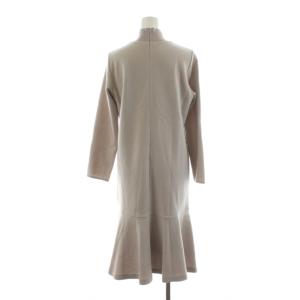 ANAYI 23AW ウールジャージーヘムフレアワンピース ミモレ ロング 長袖 36 ピンク 10232714670
