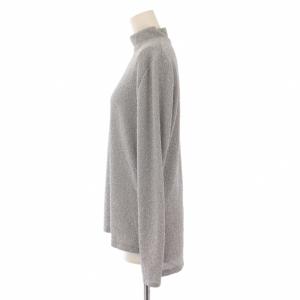 ADORE 24AW シャイニージャガードハイネックカットソー 長袖 ストレッチ ワンカラー 38 シルバーカラー