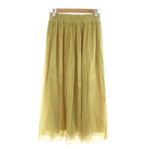 プリーツスカート ロング 36 黄色 イエロー /RR