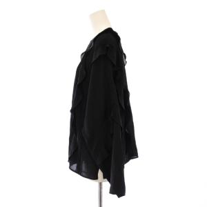 ADORE 23AW タンブラーローンブラウス シャツ プルオーバー 長袖 クルーネック フリル ワンカラー 38