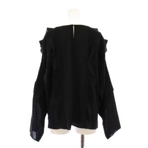 ADORE 23AW タンブラーローンブラウス シャツ プルオーバー 長袖 クルーネック フリル ワンカラー 38