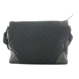 GUCCI GGキャンバス ショルダーバッグ ブラック