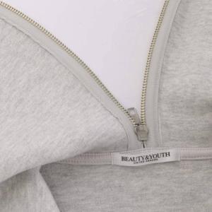 BEAUTY&YOUTH UNITED ARROWS フロントジップ フーディ パーカー ジップアップ  S グレー 長袖 1627-199-5311 /AU