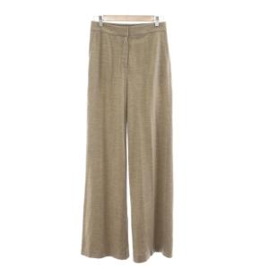 ワイドパンツ ウール 40 茶 ブラウン 無地 テーパード /RR