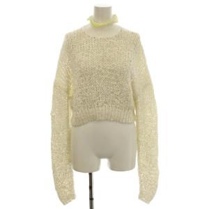 ニット ハイネック ショート丈 セーター 長袖 XS 白 ホワイト /G