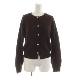 タグ付き カーディガン 長袖 ウール混 M 茶 ブラウン /RR