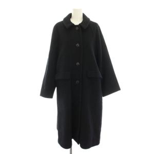 20AW 襟付きラグランAラインコート ステンカラーコート アウター ロング 38 黒 ブラック 20020912902040