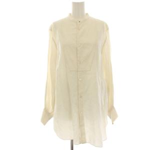 21SS バンドカラーシャツ ノーカラーシャツ ブラウス 長袖 36 白 ホワイト /HN