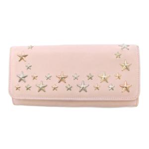 長財布 ロングウォレット 二つ折り レザー スター 星 スタッズ ピンク /BB OH