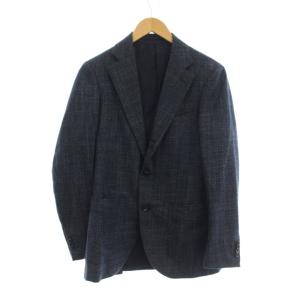 テーラードジャケット シルク シングル3つボタン ブルー /JP