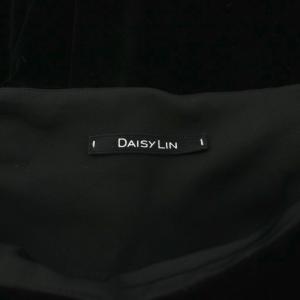 DAISY LIN 22年製 エレガントフレアベロアパンツ タック ストレッチ 40 黒 ブラック 06576 /KU