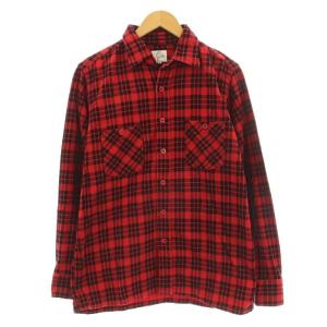 ネルシャツ チェック柄 長袖 M 赤 レッド /G