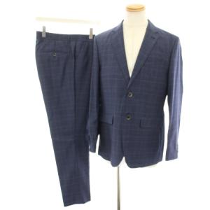スーツ セットアップ 上下 テーラードジャケット シングル 38S パンツ スラックス 32S チェック柄
