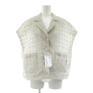 シアージャガード ショートスリーブ ブラウス シャツ F ライトグレー 16161620452 /KU