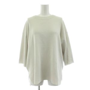 ハーフスリーブ ニットプルオーバー クルーネック 五分袖 F ライトグレー /KU