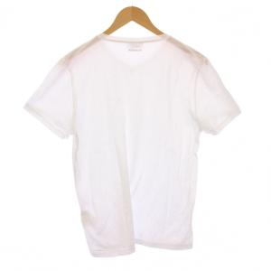 JIL SANDER Tシャツ カットソー 半袖 Vネック 無地 ストレッチ ワンカラー L 白 ホワイト /BB