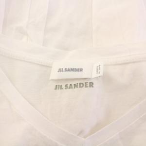 JIL SANDER Tシャツ カットソー 半袖 Vネック 無地 ストレッチ ワンカラー L 白 ホワイト /BB