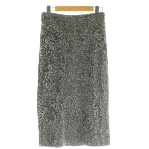 スカート ウール 1 黒 ニット ミックスカラー ロング ミモレ丈 /NS