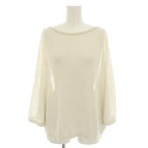 24SS ペーパーヤーンサマールーズプルオーバー ニット カットソー ボートネック 長袖 シアー タグ付き