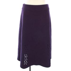 24AW スカート ニット イージー ミモレ丈 ロング M 紫 /TK