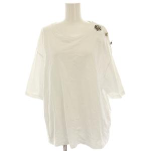 Tシャツ カットソー 半袖 ビジュー装飾 XL 白 ホワイト /HN