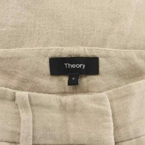 Theory ワイドパンツ 麻 リネン 0 アイボリー 無地 /RR