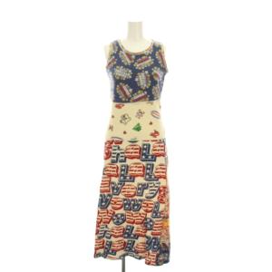 ノースリーブ ワンピース ロング F マルチカラー 総柄 2CO-2370 /YM