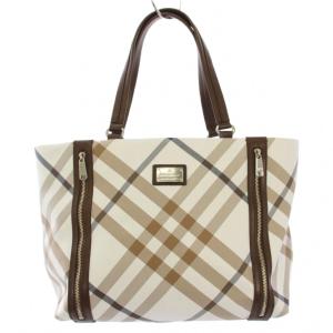 トートバッグ チェック柄 ベージュ