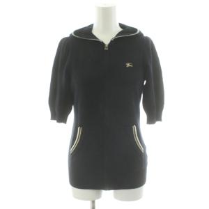 パーカー ニット ジップアップ 半袖 38 黒 ブラック FBF17-616-09 /AN45