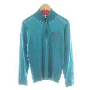 ニット セーター 長袖 ハーフジップ ウール 2 ピンク 青 ブルー BMT08-507-74 /AN59