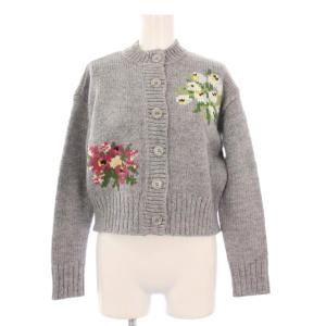 KEITAMARUYAMA 21AW フラワー刺繍ニットカーディガン 1 グレー 7-2142516