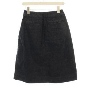 Chesty フレアスカート デニムスカート ひざ丈 フラワー刺繍 0 紺 ネイビー /HN