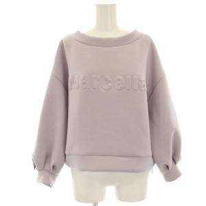 23SS エンボスレタードトップ スウェット トレーナー バックオープン 長袖 36 紫 パープル 0223142114