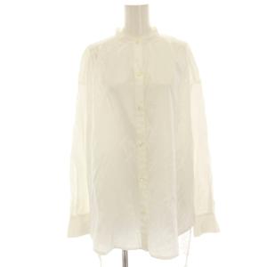 21SS シャツ ブラウス 長袖 カットワークレース 切替 36 白 ホワイト /HN
