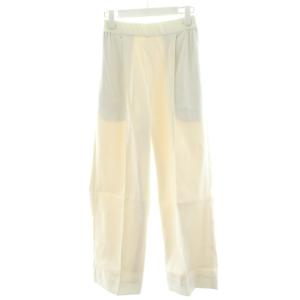 サテンワイドパンツ イージーパンツ 36 白 ホワイト TR2122-106AW-2 /AN63